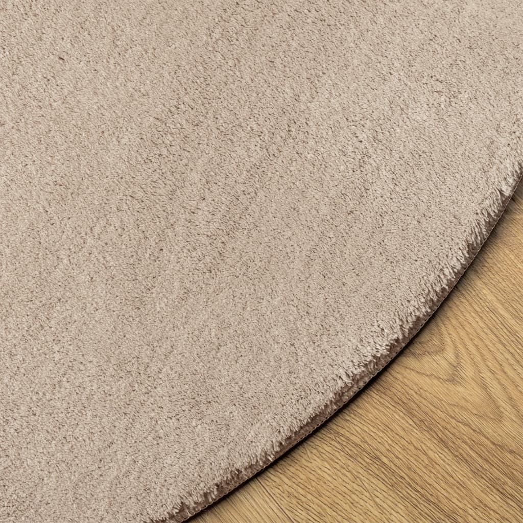 Teppe HUARTE kort luv mykt og vaskbart sand Ø 100 cm