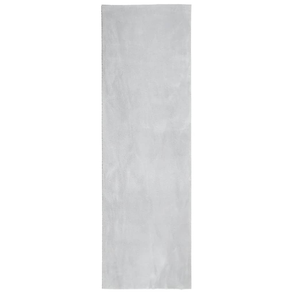 Teppe HUARTE kort luv mykt og vaskbart grå 80x250 cm