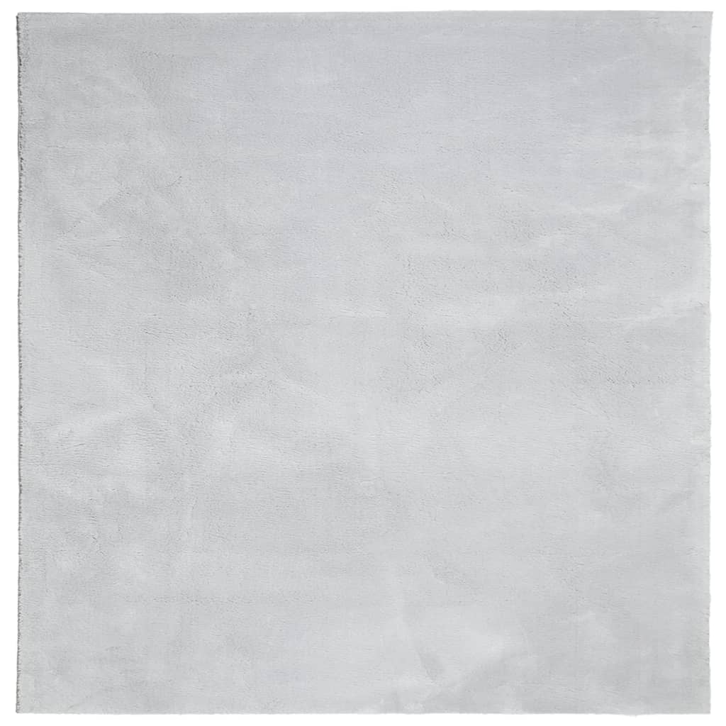 Teppe HUARTE kort luv mykt og vaskbart grå 200x200 cm
