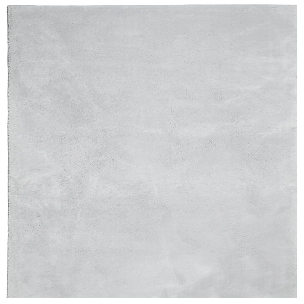 Teppe HUARTE kort luv mykt og vaskbart grå 240x240 cm