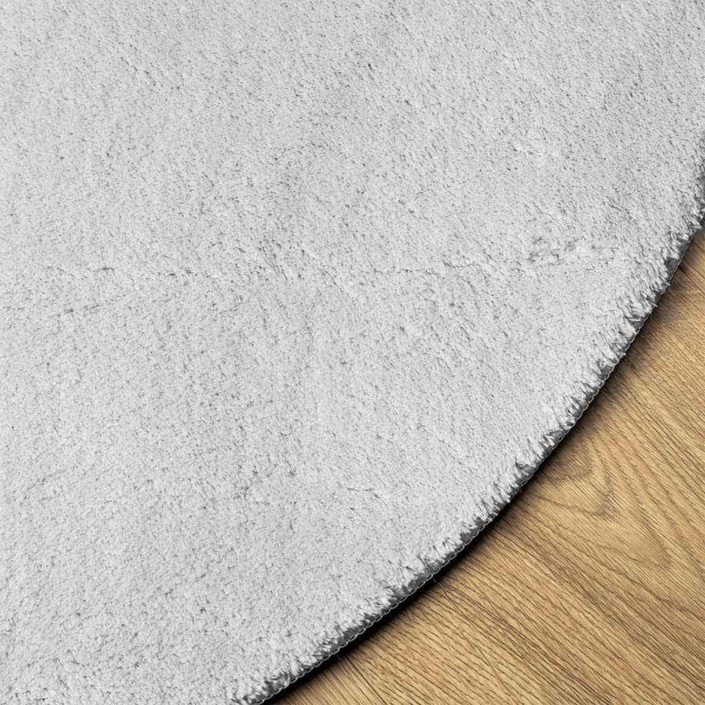 Teppe HUARTE kort luv mykt og vaskbart grå Ø 100 cm