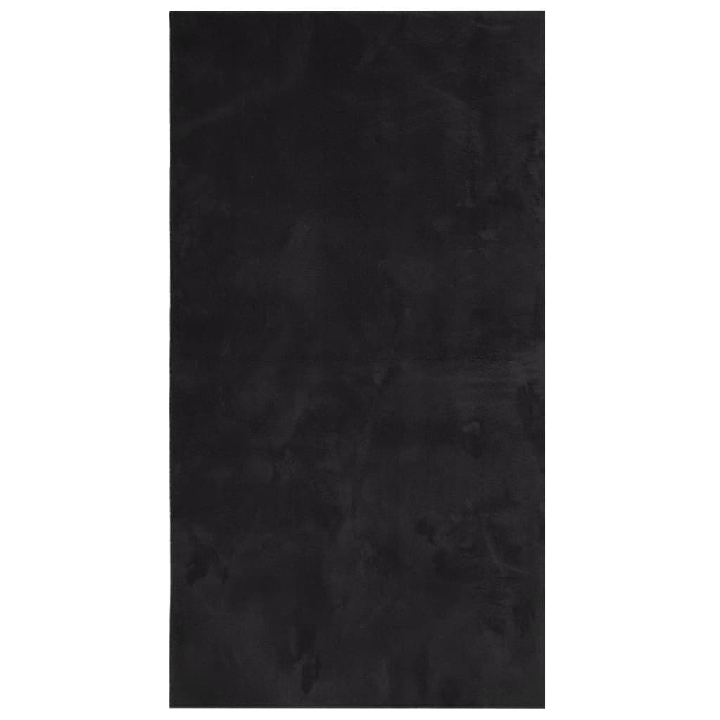 Teppe HUARTE kort luv mykt og vaskbart svart 60x110 cm