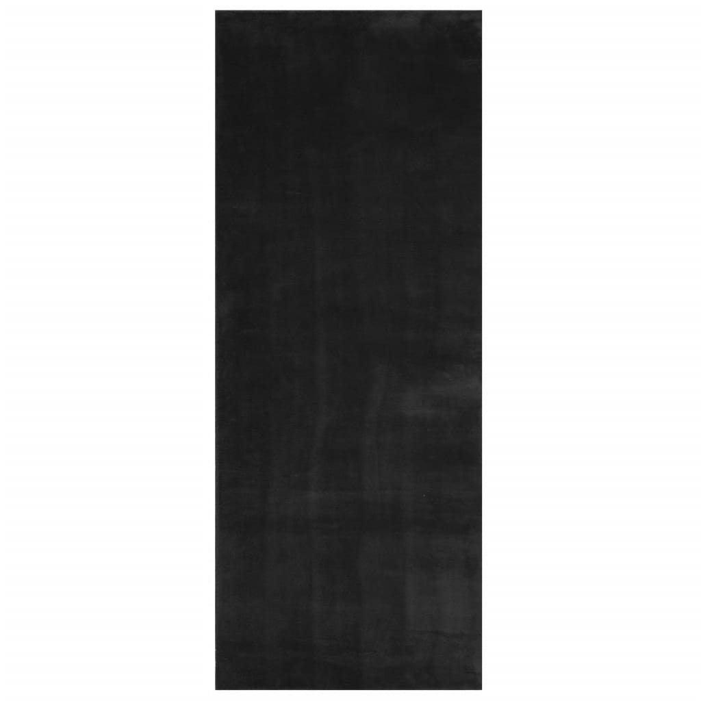 Teppe HUARTE kort luv mykt og vaskbart svart 80x200 cm