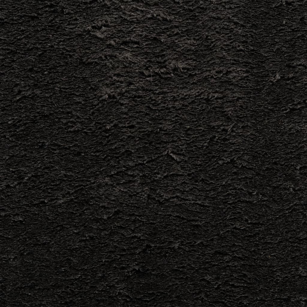 Teppe HUARTE kort luv mykt og vaskbart svart 200x200 cm