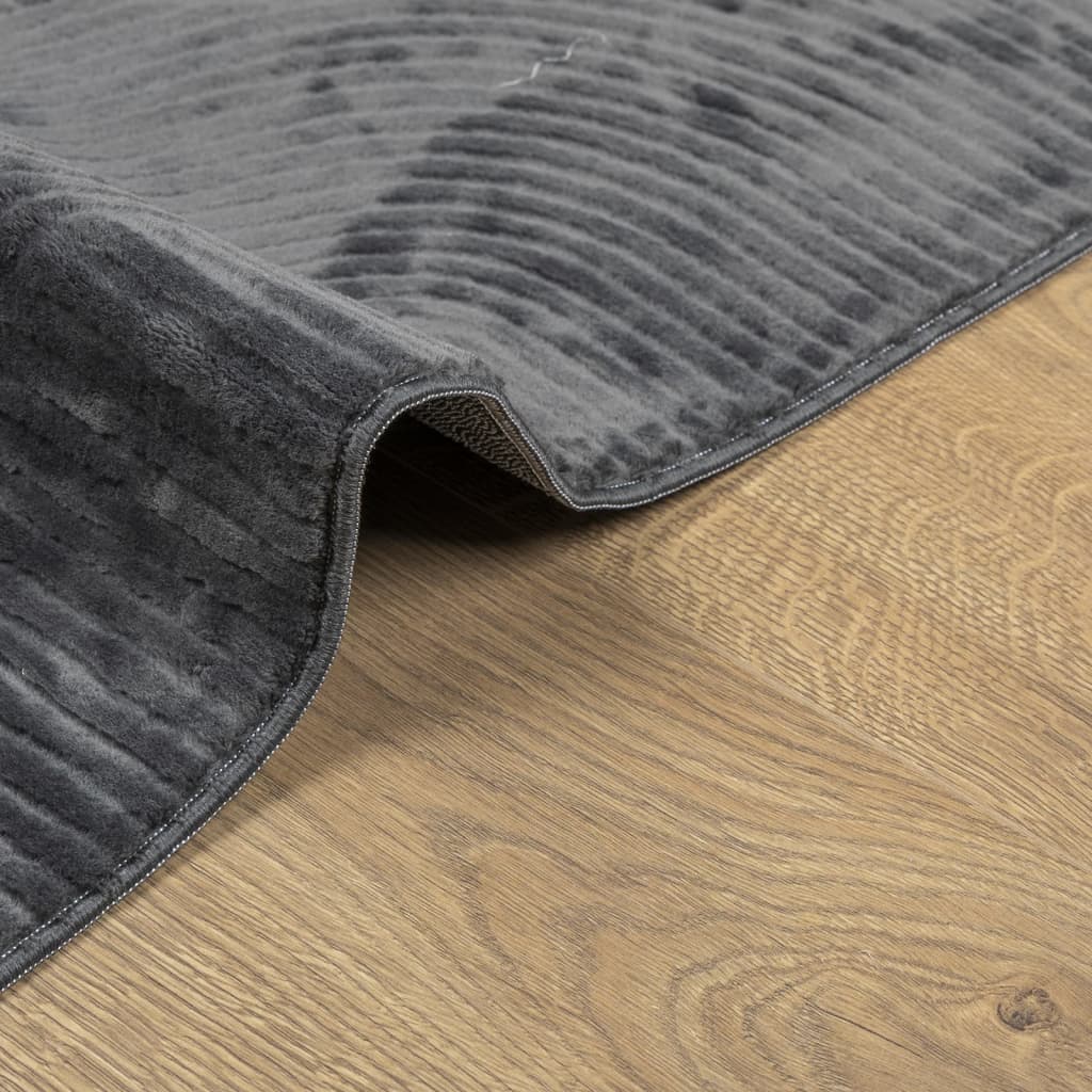 Rug IZA kort luv skandinavisk utseende antrasitt 240x340 cm