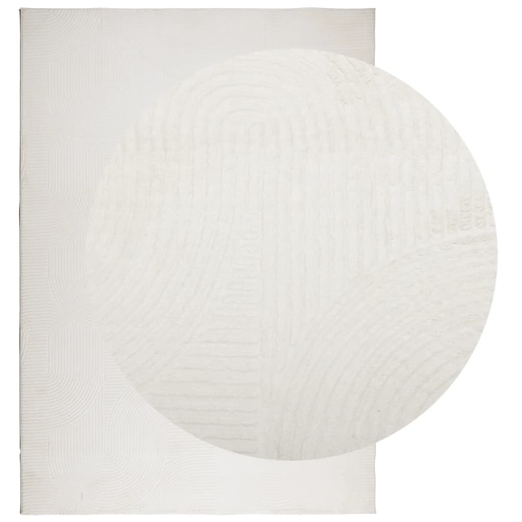 Rug IZA kort luv skandinavisk utseende krem 120x170 cm