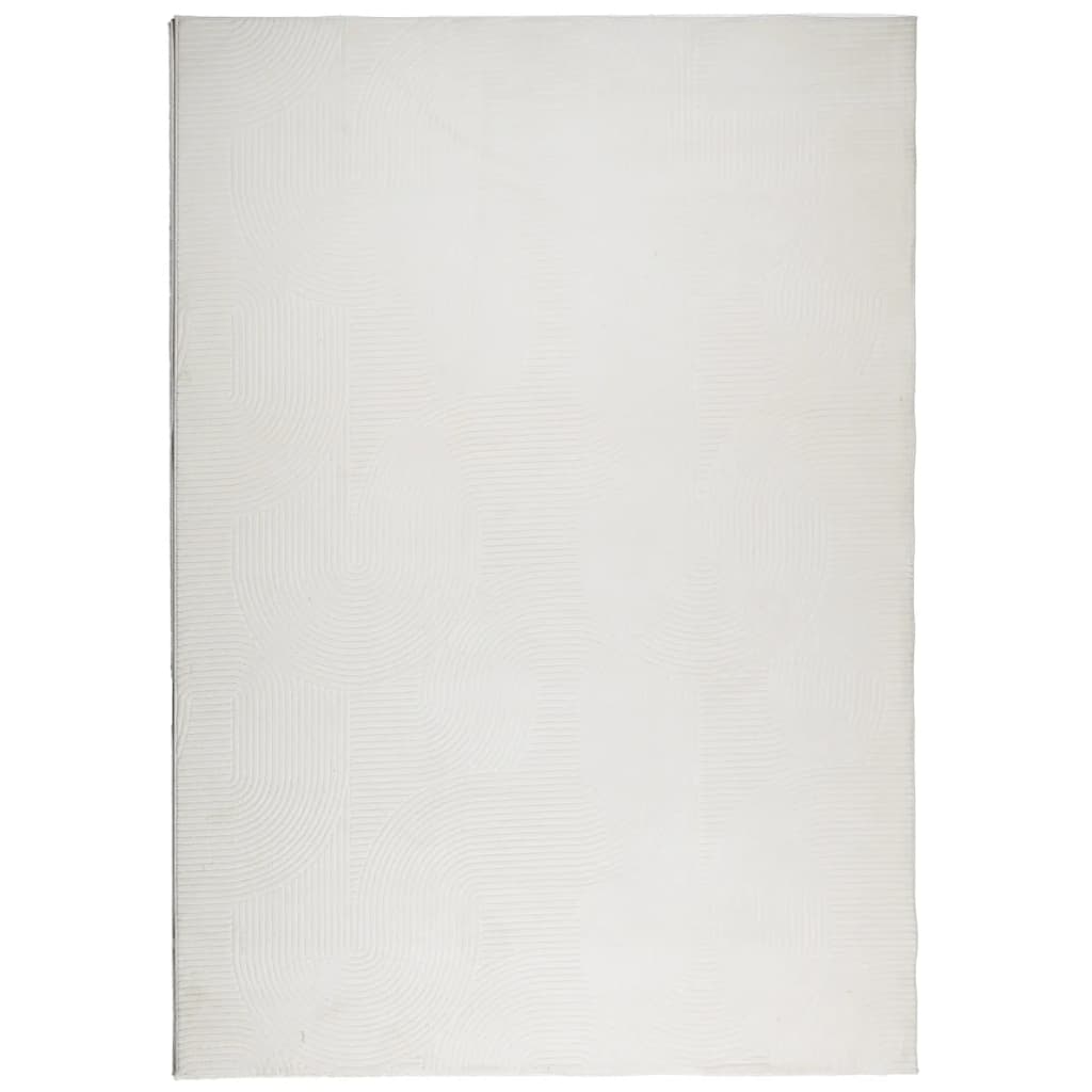 Rug IZA kort luv skandinavisk utseende krem 140x200 cm