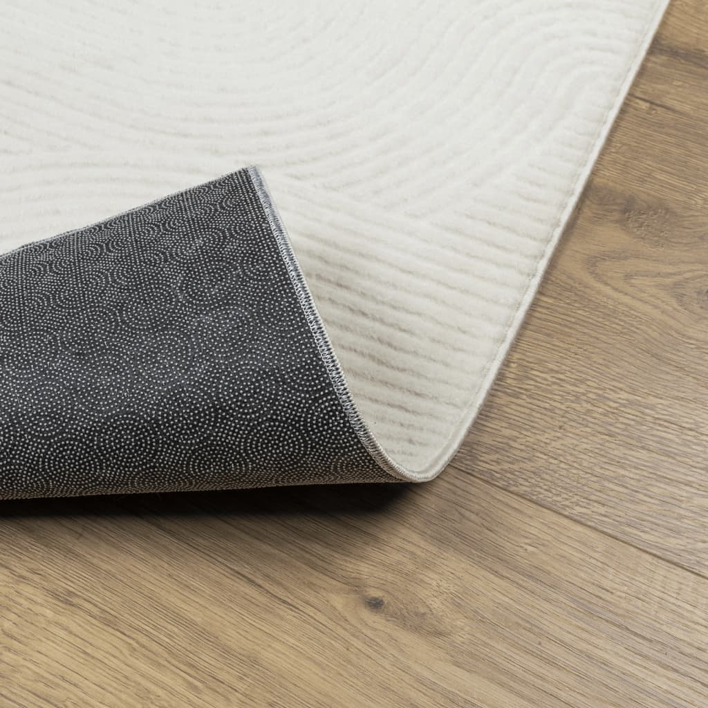 Rug IZA kort luv skandinavisk utseende krem 140x200 cm