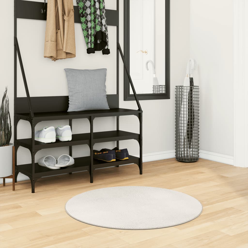 Rug IZA kort luv skandinavisk utseende krem Ø 80 cm