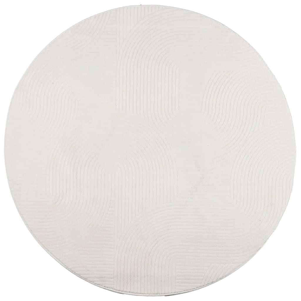 Rug IZA kort luv skandinavisk utseende krem Ø 100 cm