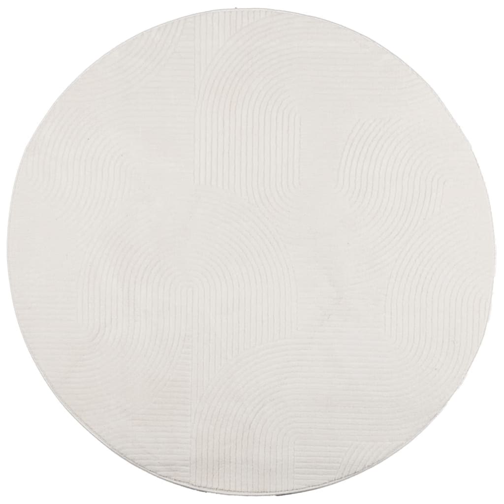 Rug IZA kort luv skandinavisk utseende krem Ø 120 cm