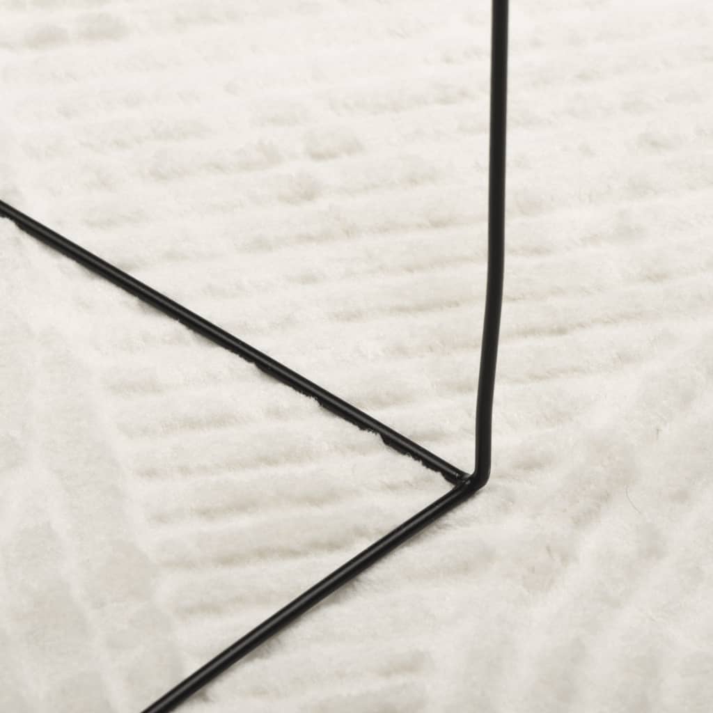 Rug IZA kort luv skandinavisk utseende krem Ø 160 cm