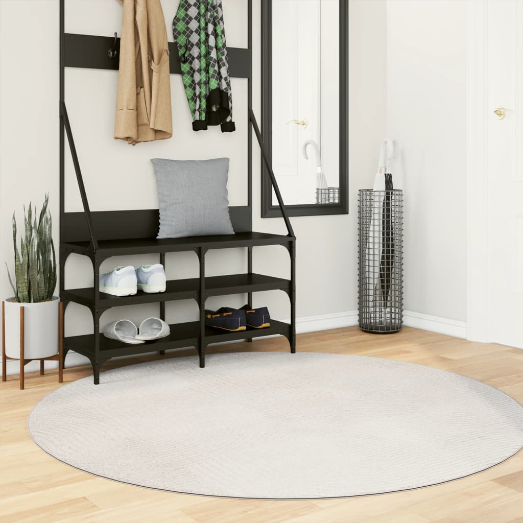 Rug IZA kort luv skandinavisk utseende krem Ø 160 cm