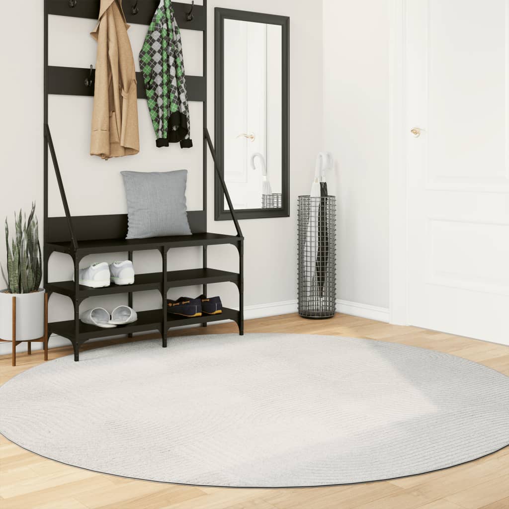 Rug IZA kort luv skandinavisk utseende krem Ø 200 cm