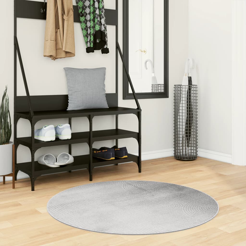 Rug IZA kort luv skandinavisk utseende grå Ø 100 cm