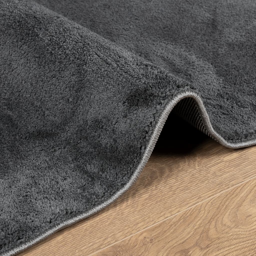Teppe OVIEDO kort luv antrasitt 200x200 cm