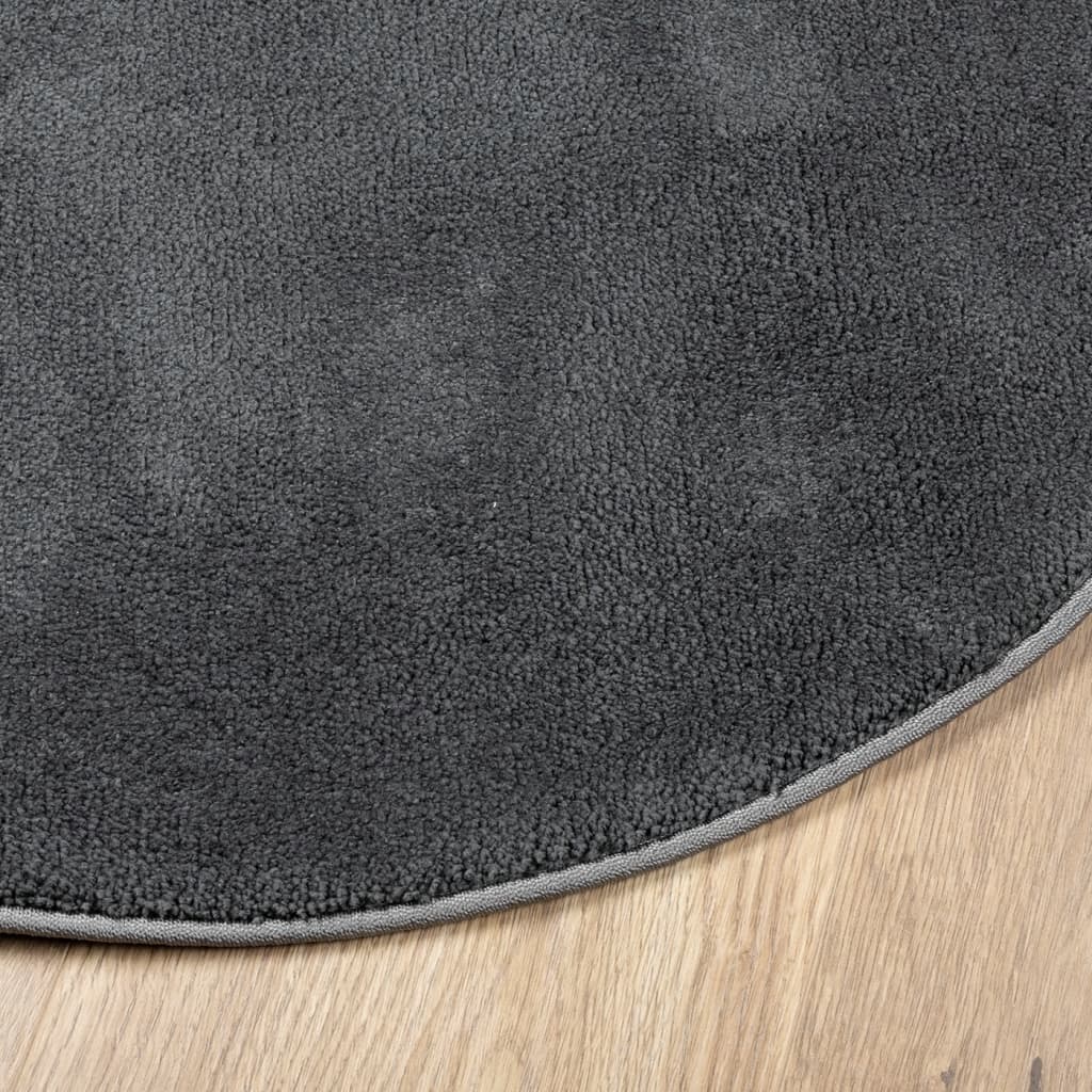 Teppe OVIEDO kort luv antrasitt Ø 120 cm