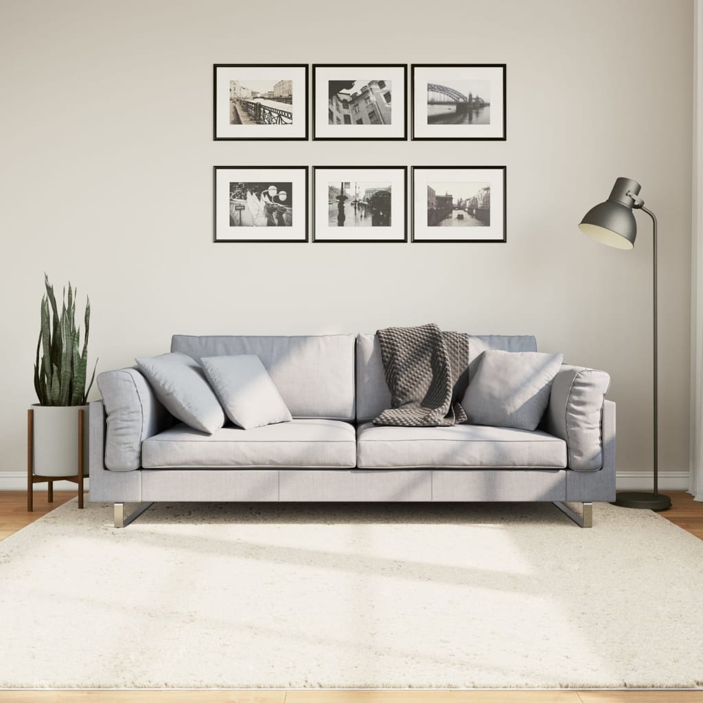 Teppe OVIEDO kort luv beige 200x200 cm