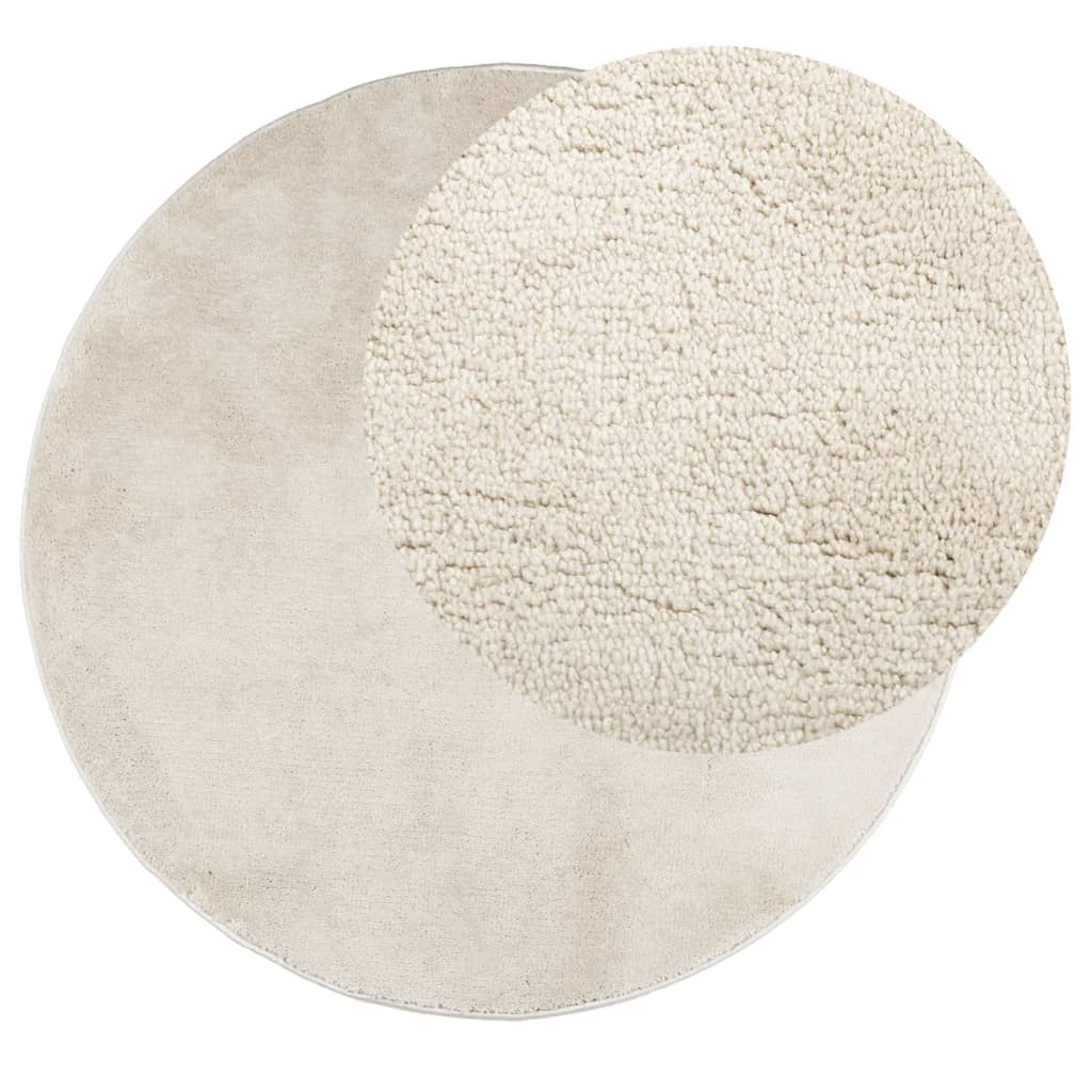 Teppe OVIEDO kort luv beige Ø 120 cm