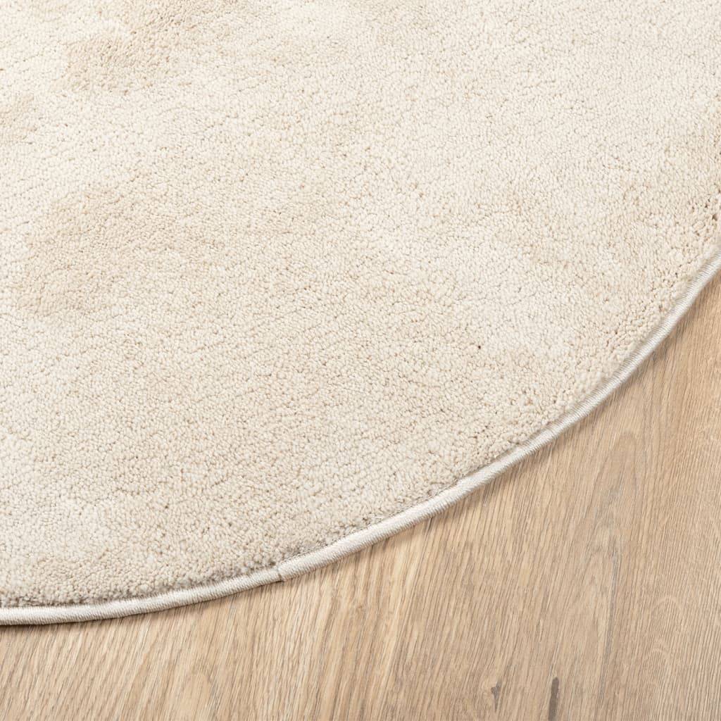 Teppe OVIEDO kort luv beige Ø 120 cm