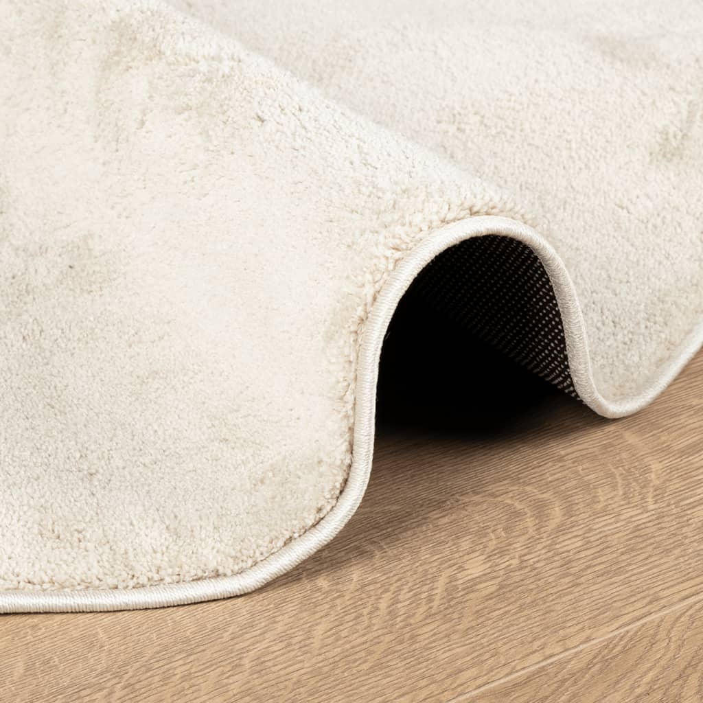 Teppe OVIEDO kort luv beige Ø 120 cm
