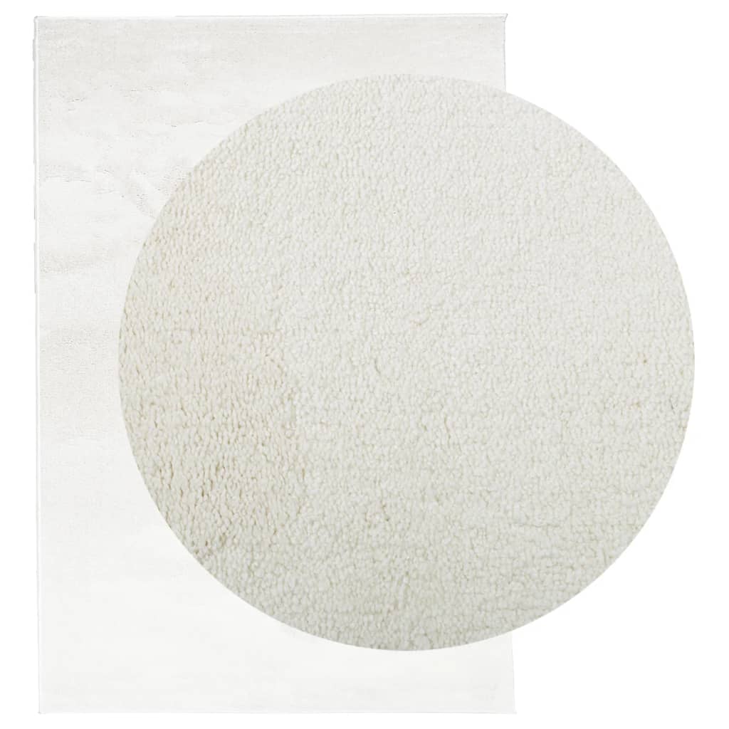 Teppe OVIEDO kort luv kremhvit 120x170 cm