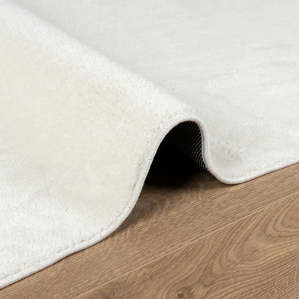 Teppe OVIEDO kort luv kremhvit 140x200 cm