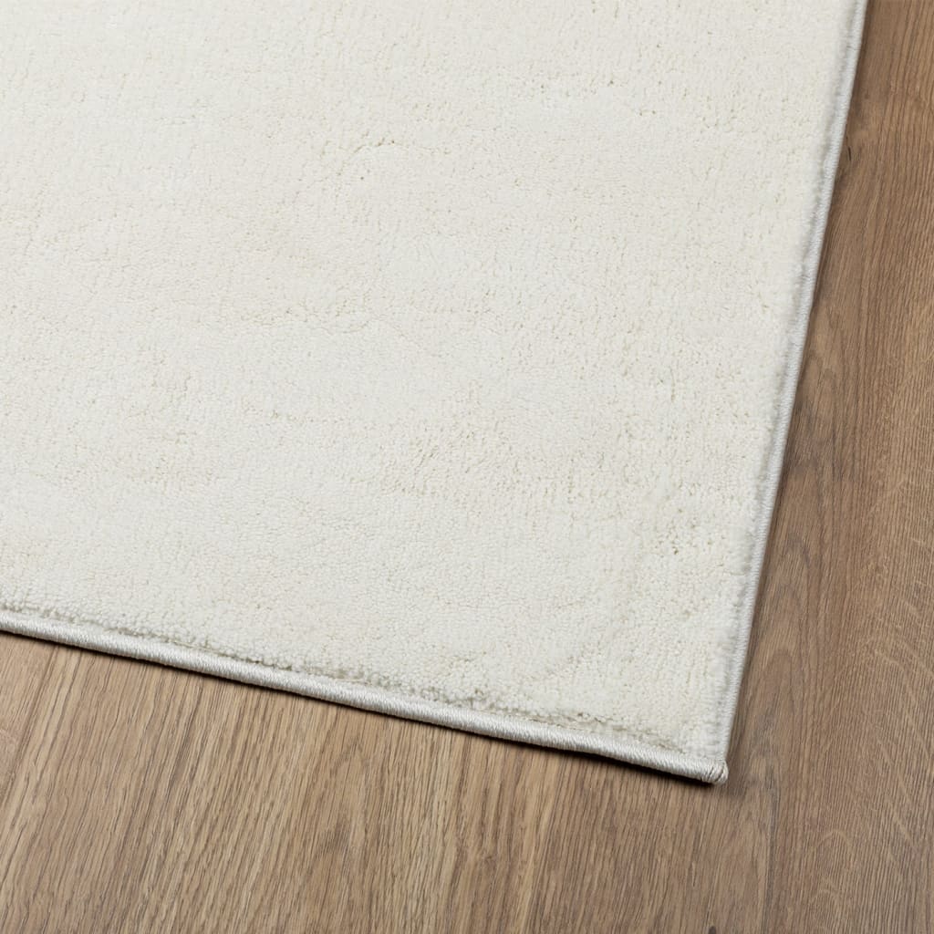 Teppe OVIEDO kort luv kremhvit 140x200 cm