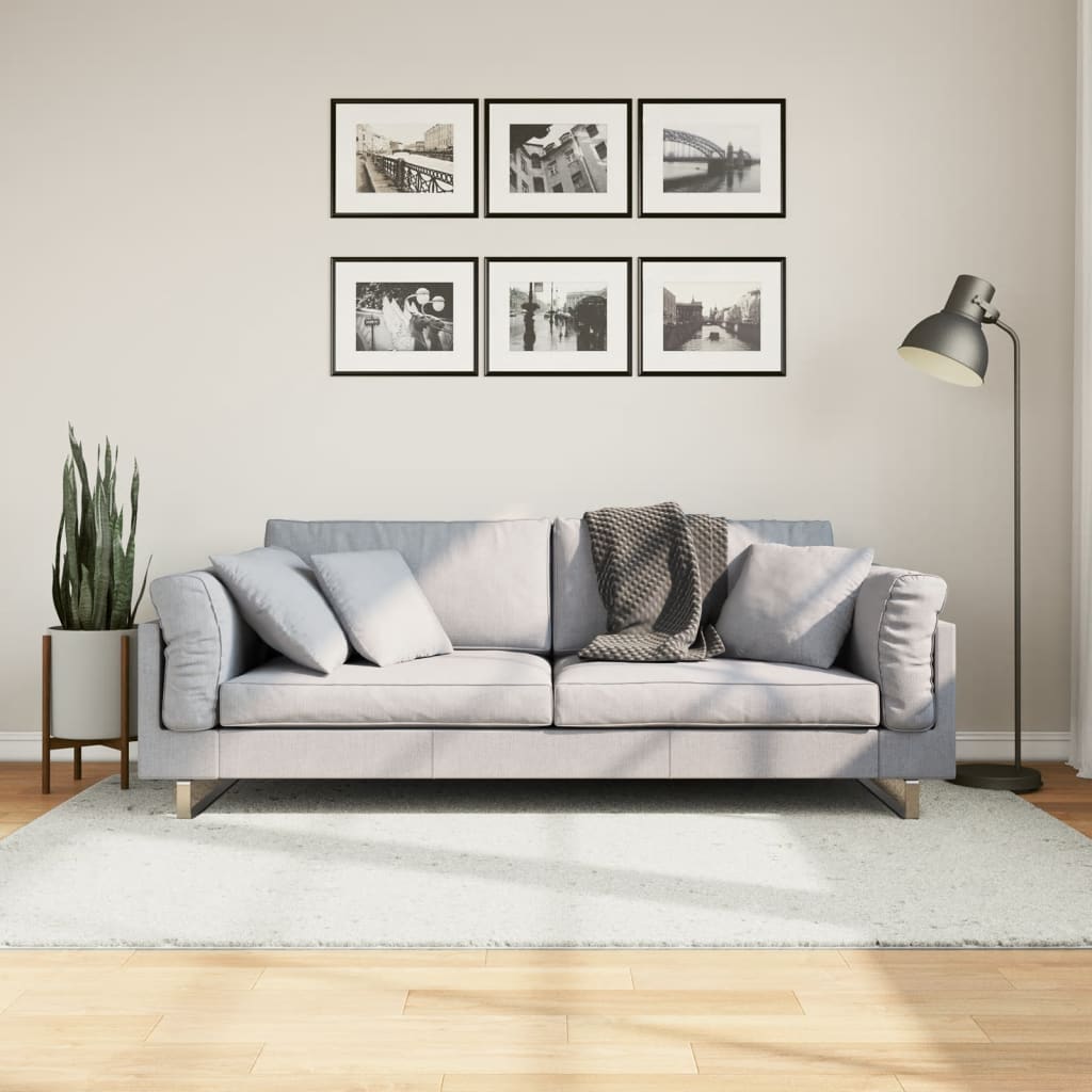 Teppe OVIEDO kort luv kremhvit 140x200 cm