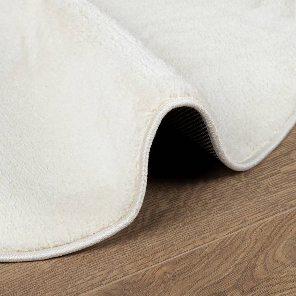Teppe OVIEDO kort luv kremhvit Ø 120 cm