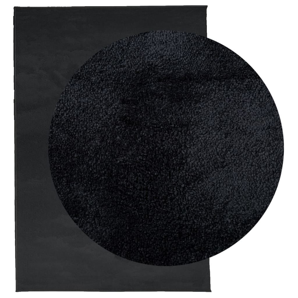 Teppe OVIEDO kort luv svart 140x200 cm