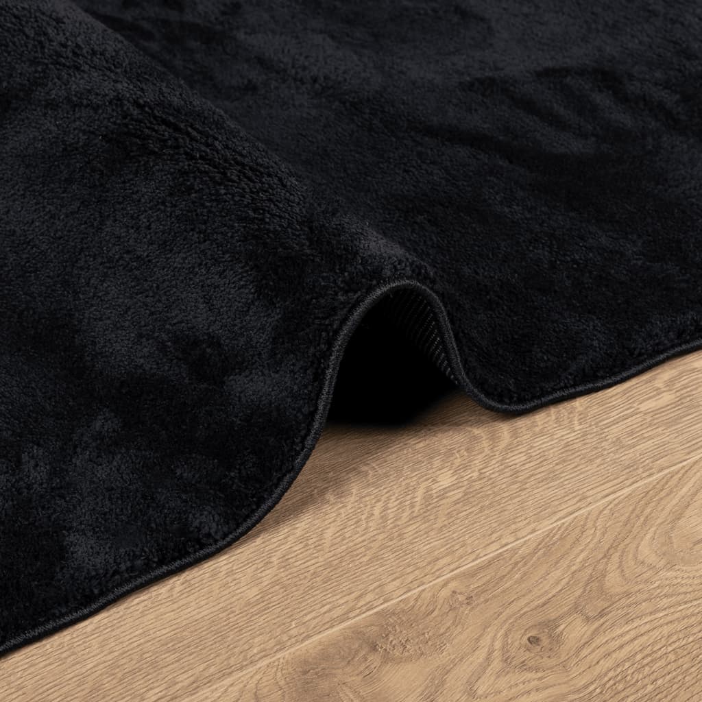 Teppe OVIEDO kort luv svart 140x200 cm