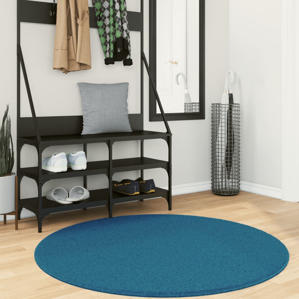 Teppe OVIEDO kort luv turkis Ø 120 cm