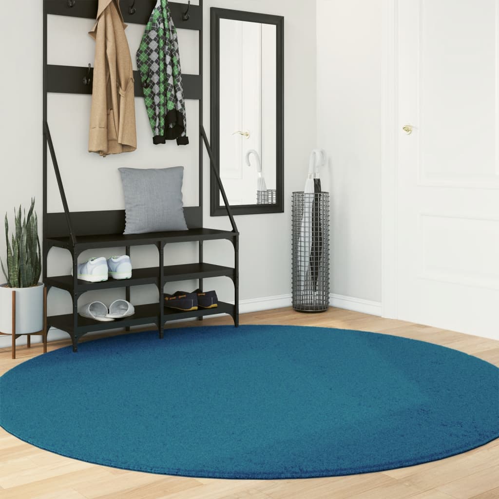 Teppe OVIEDO kort luv turkis Ø 200 cm