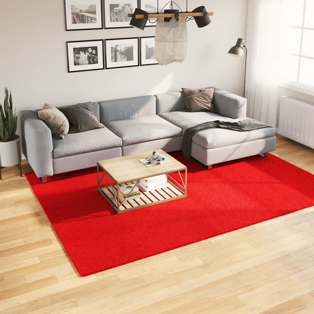 Teppe OVIEDO kort luv rød 200x280 cm