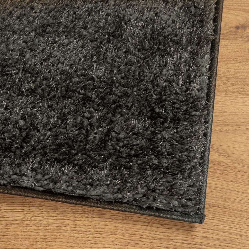 Teppe ISTAN lang luv skinnende utseende antrasitt 100x200 cm