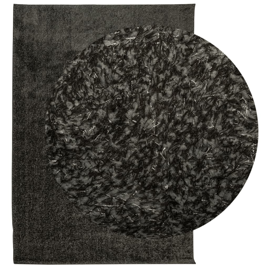 Teppe ISTAN lang luv skinnende utseende antrasitt 140x200 cm