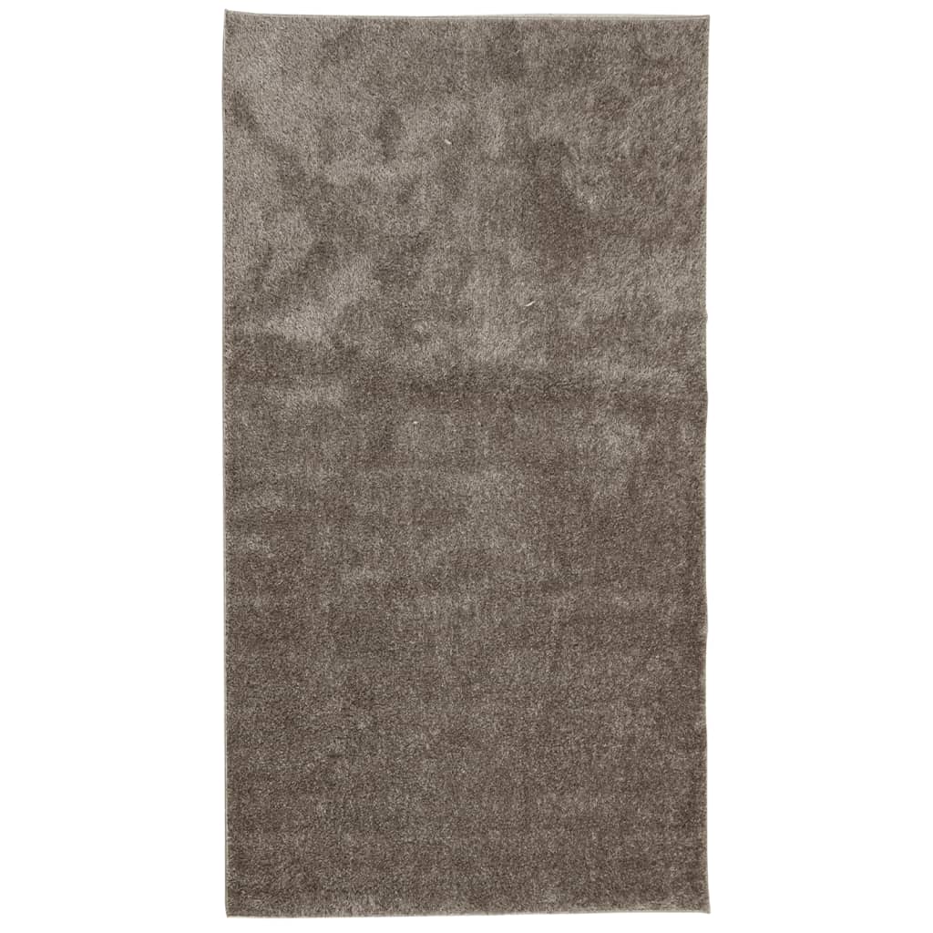 Teppe ISTAN med lang luv skinnende utseende grå 80x150 cm