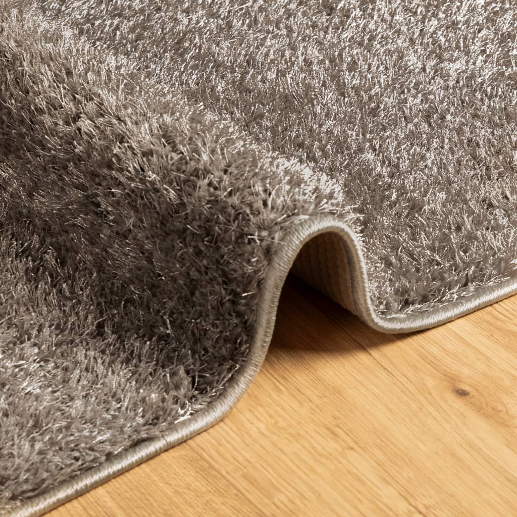 Teppe ISTAN med lang luv skinnende utseende grå 80x150 cm