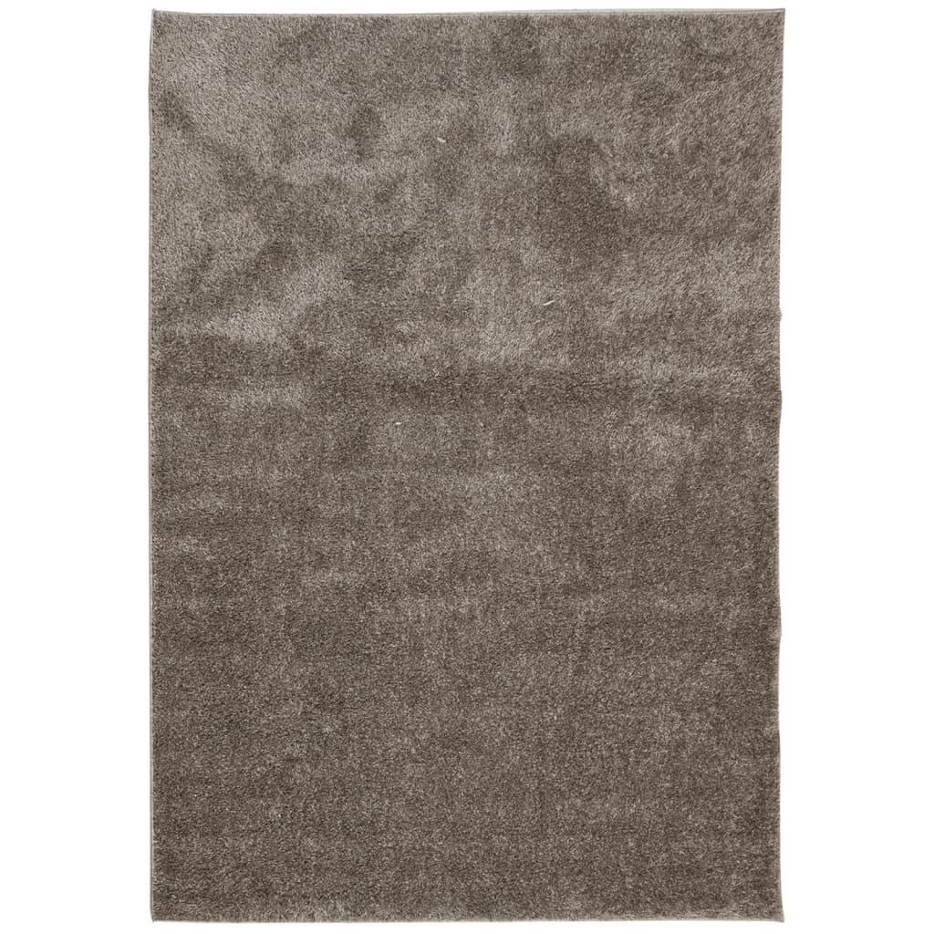 Teppe ISTAN med lang luv skinnende utseende grå 160x230 cm