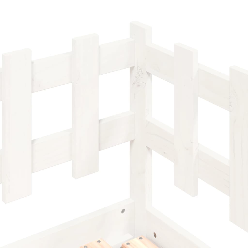 Uttrekkbar dagseng hvit 2x(80x200) cm heltre furu