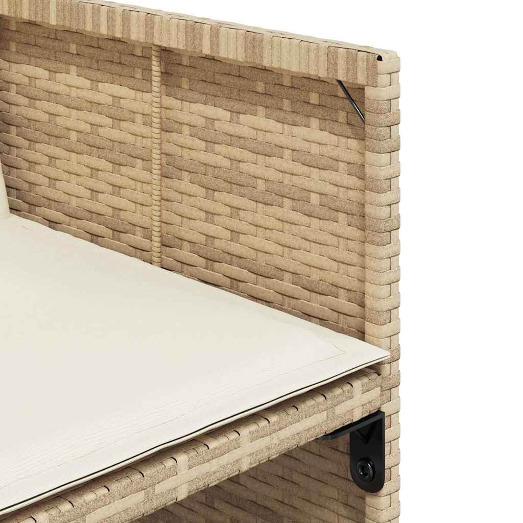 Hagestoler med puter 4 stk beige polyrotting