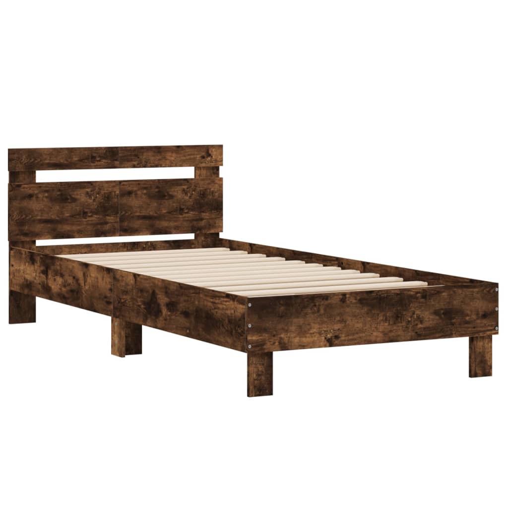 Sengeramme med hodegavl røkt eik 100x200 cm konstruert tre
