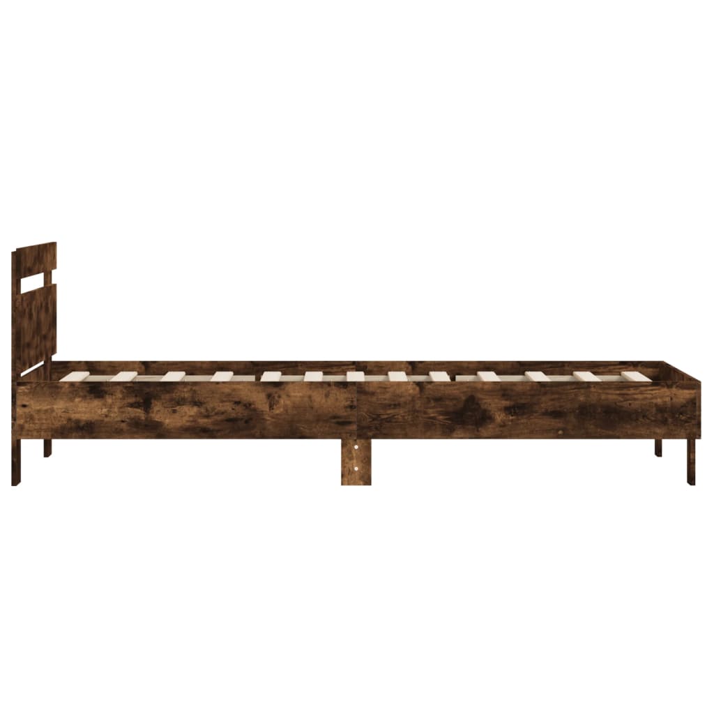Sengeramme med hodegavl røkt eik 100x200 cm konstruert tre