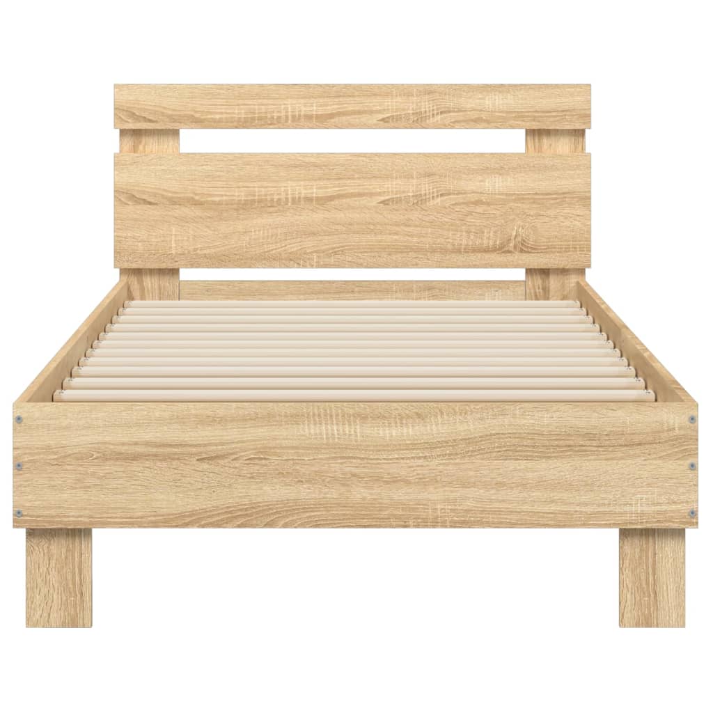 Sengeramme uten madrass med hodegavl sonoma eik 90x200 cm