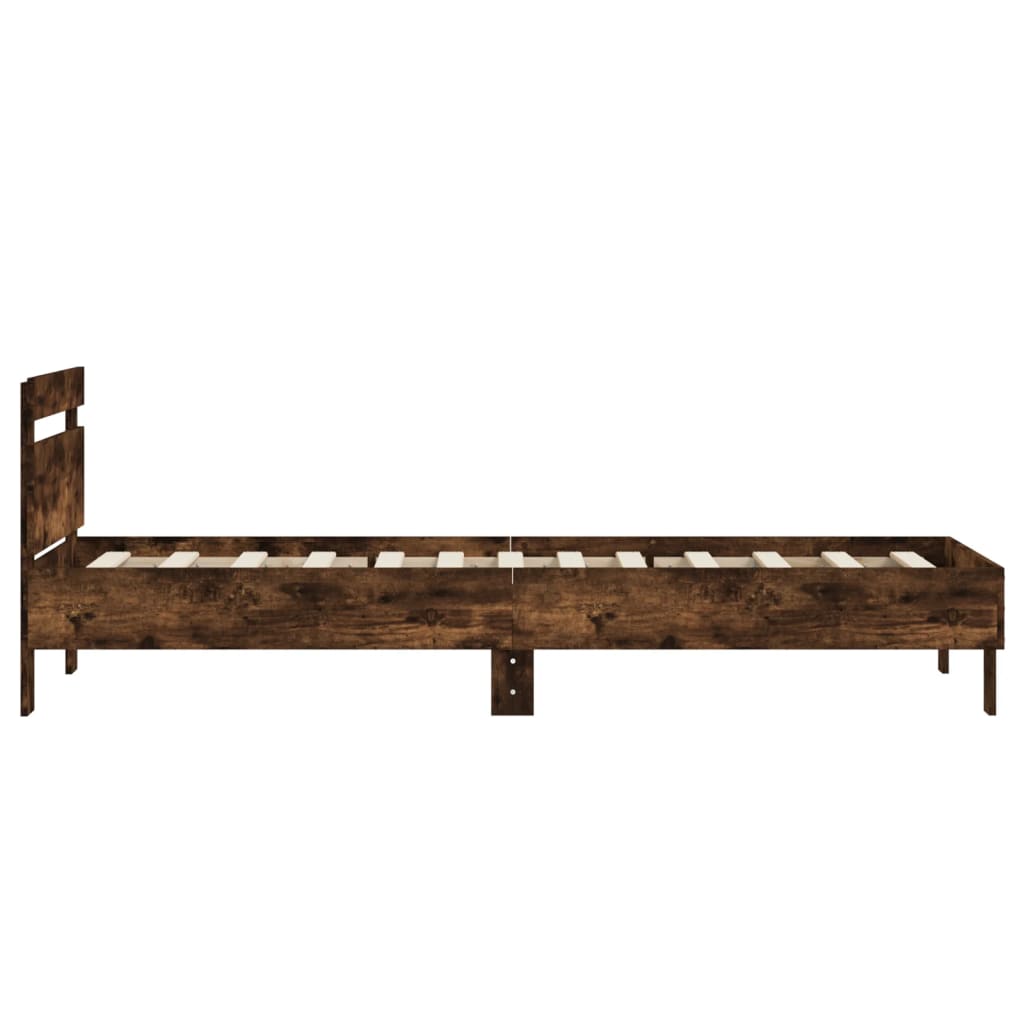 Sengeramme med hodegavl røkt eik 90x200 cm konstruert tre