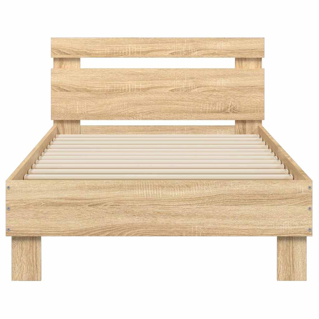 Sengeramme uten madrass med hodegavl sonoma eik 75x190 cm