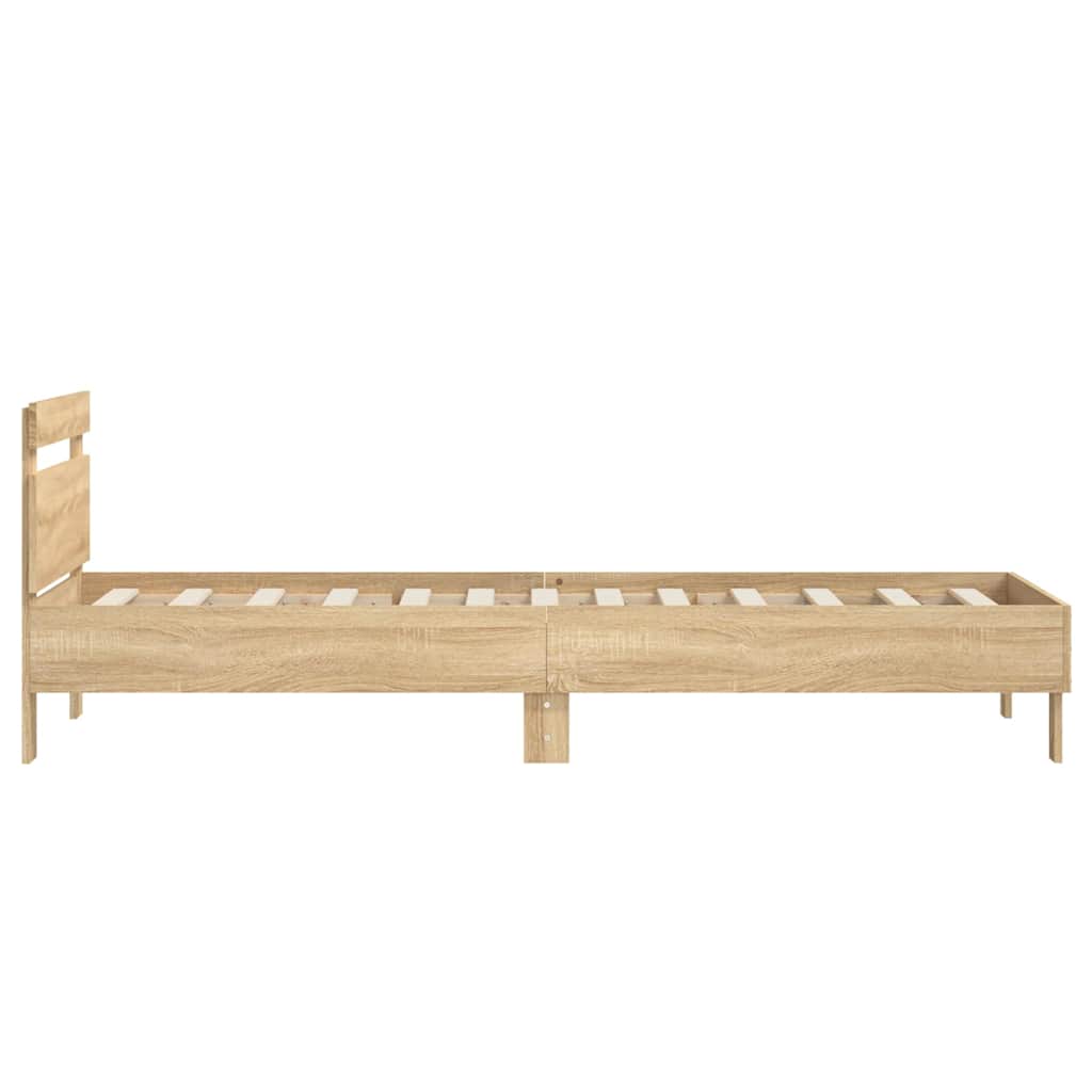 Sengeramme uten madrass med hodegavl sonoma eik 75x190 cm