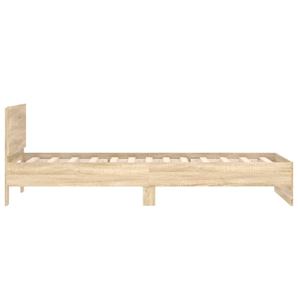 Sengeramme uten madrass med hodegavl sonoma eik 100x200 cm
