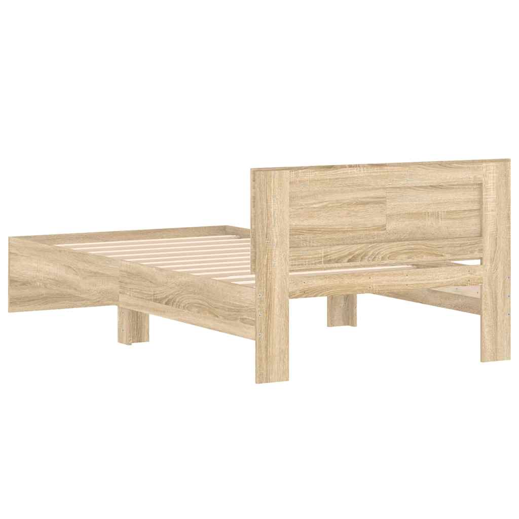 Sengeramme uten madrass med hodegavl sonoma eik 100x200 cm